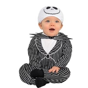 🆕 Baby Jack Skellington Halloween Costume, 3-6 Months, with Hat-The Nightmare